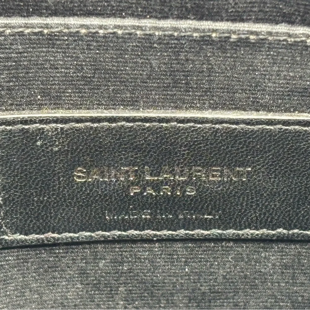 Yves Saint Laurent Cassandre Croc Embossed Clutch in Noir - Picture 8 of 10